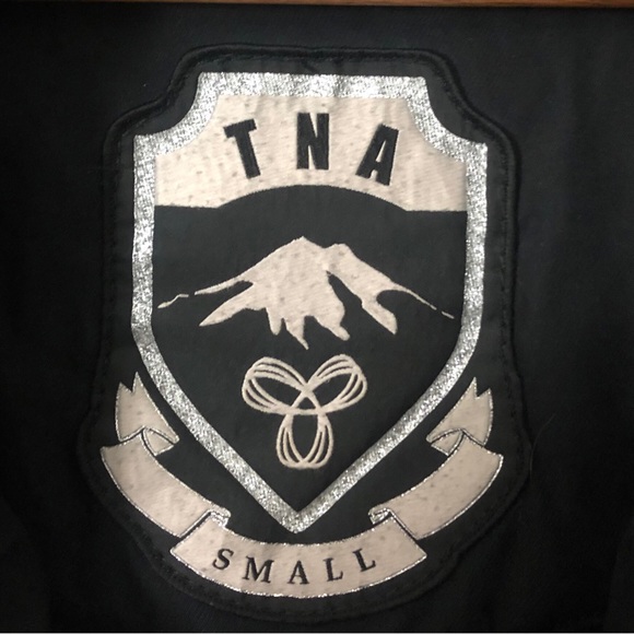 TNA sz Small Long Mid Length Warm Insulated Black Parka Winter Jacket Coat - Picture 9 of 14